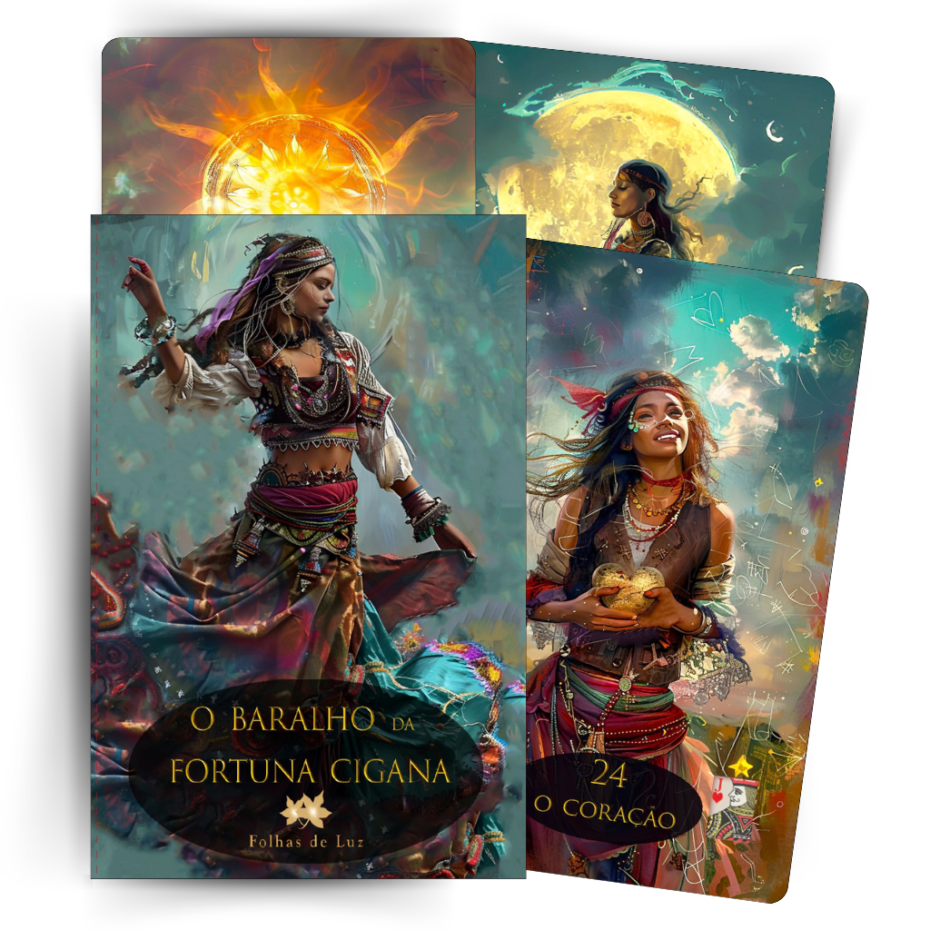 Caixa e cartas do Baralho da Fortuna Cigana