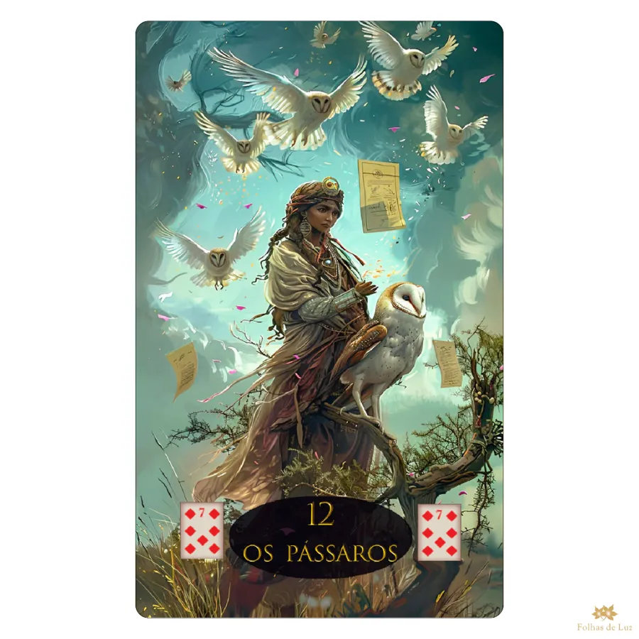 Carta 12 Os Pássaros — Baralho da Fortuna Cigana